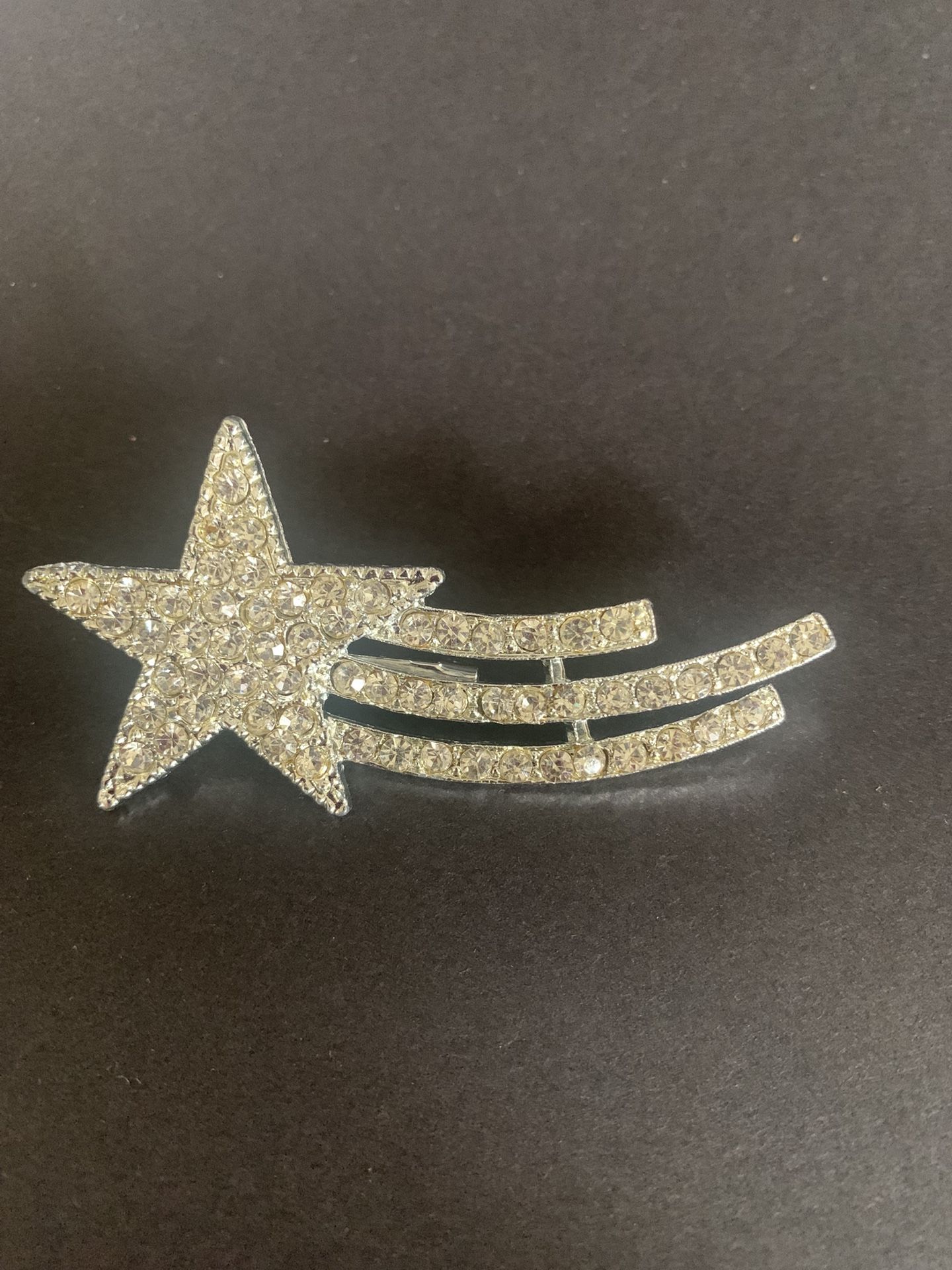 Shooting Star Crystal Rhinestone Brooch