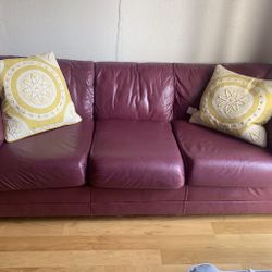 Soft Italian Leather Couch ($95 OBO) - Pick up only