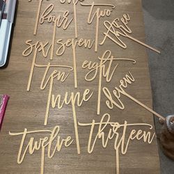 Table Numbers