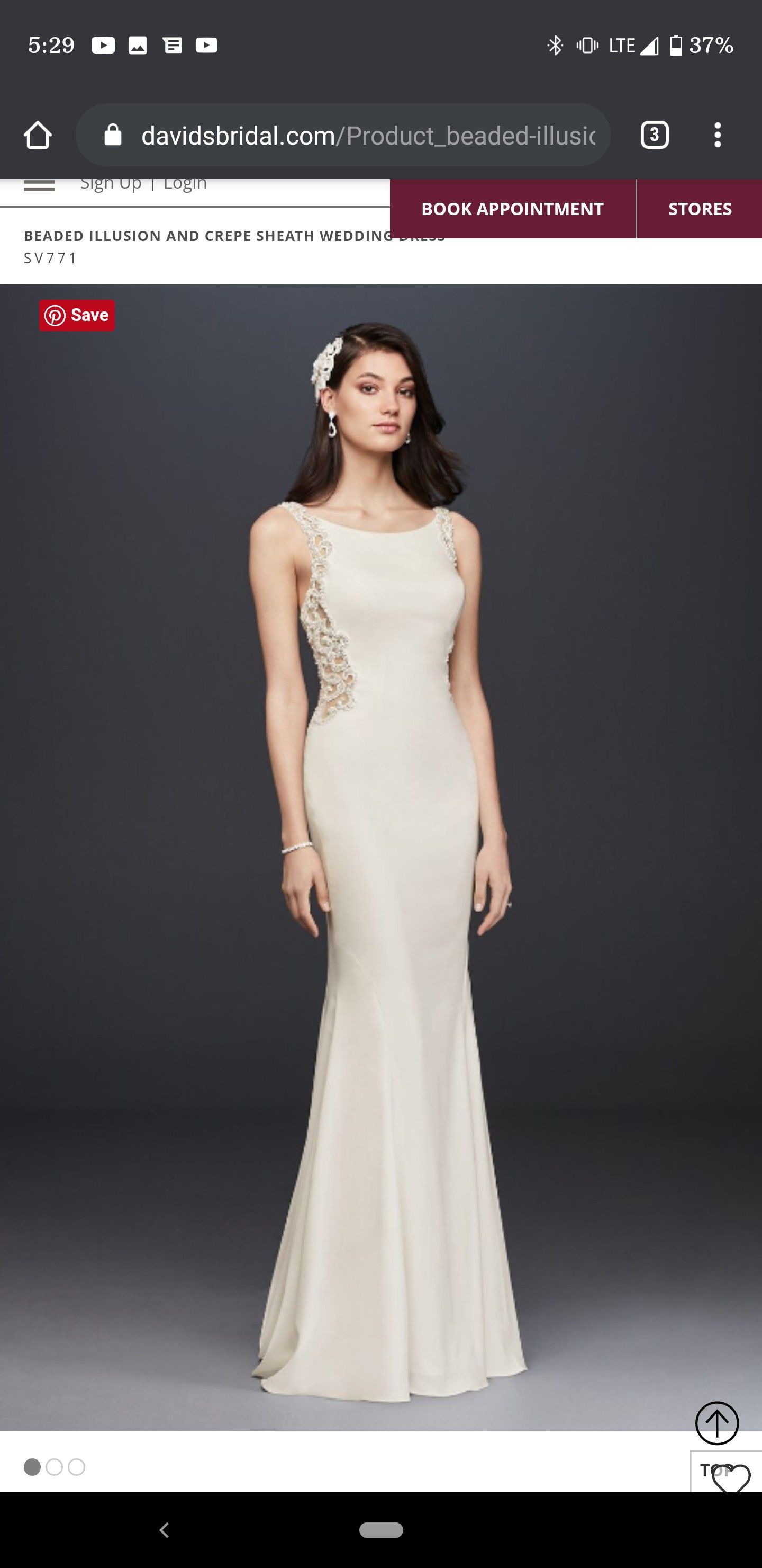 beaded wedding dresses Rachel Allan RB4178 - Long Stretch Crepe, Tulle, Applique, Beading Sheath  Dress