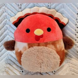 Gavi  the Turkey 10 inch Squishmallow Plush Kellytoy 2022 Holiday Stuffed Animal 