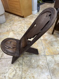Hand Carved African Birthing Chair