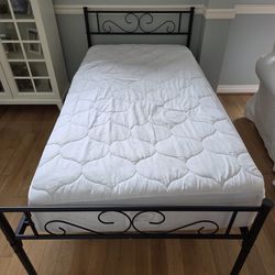 Twin bed and mattress