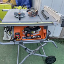 RIDGID 15 Amp 10 in. Portable Corded Pro Jobsite Table Saw with Stand