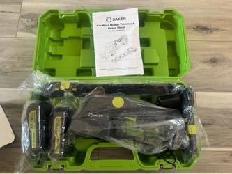 Saker Cordless Hedge Trimmer-20V Electric Shrub Trimmer Grass Shears Handheld Grass Cutter, Hedge Shear with 2 PCS Rechargeable Battery and Charger fo