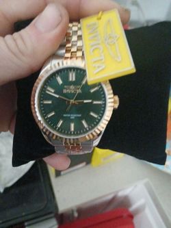 New Invicta Watch Green Dial Two-Tone Bracelet