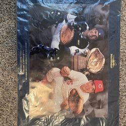 Pudge Rodriguez and Johnny bench poster