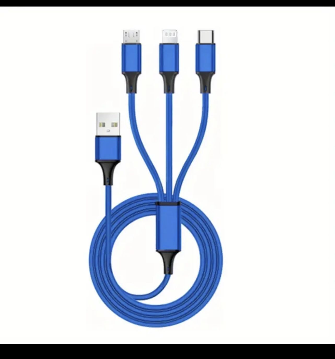 3in 1 Fast Charging Cable For iPhone/type C/ Micro USB 4 Ft
