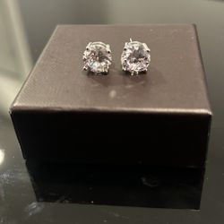 New Sterling Silver Stamped 925 Round 9MM Stud Earrings