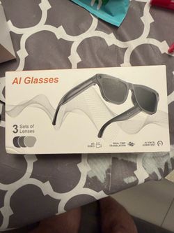 xK one Pro AI Smart Glasses w/ 3 Lens Sets, USB Cable & Usage Guide