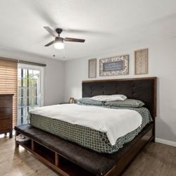 Upholstered King Bed Frame - No Mattress