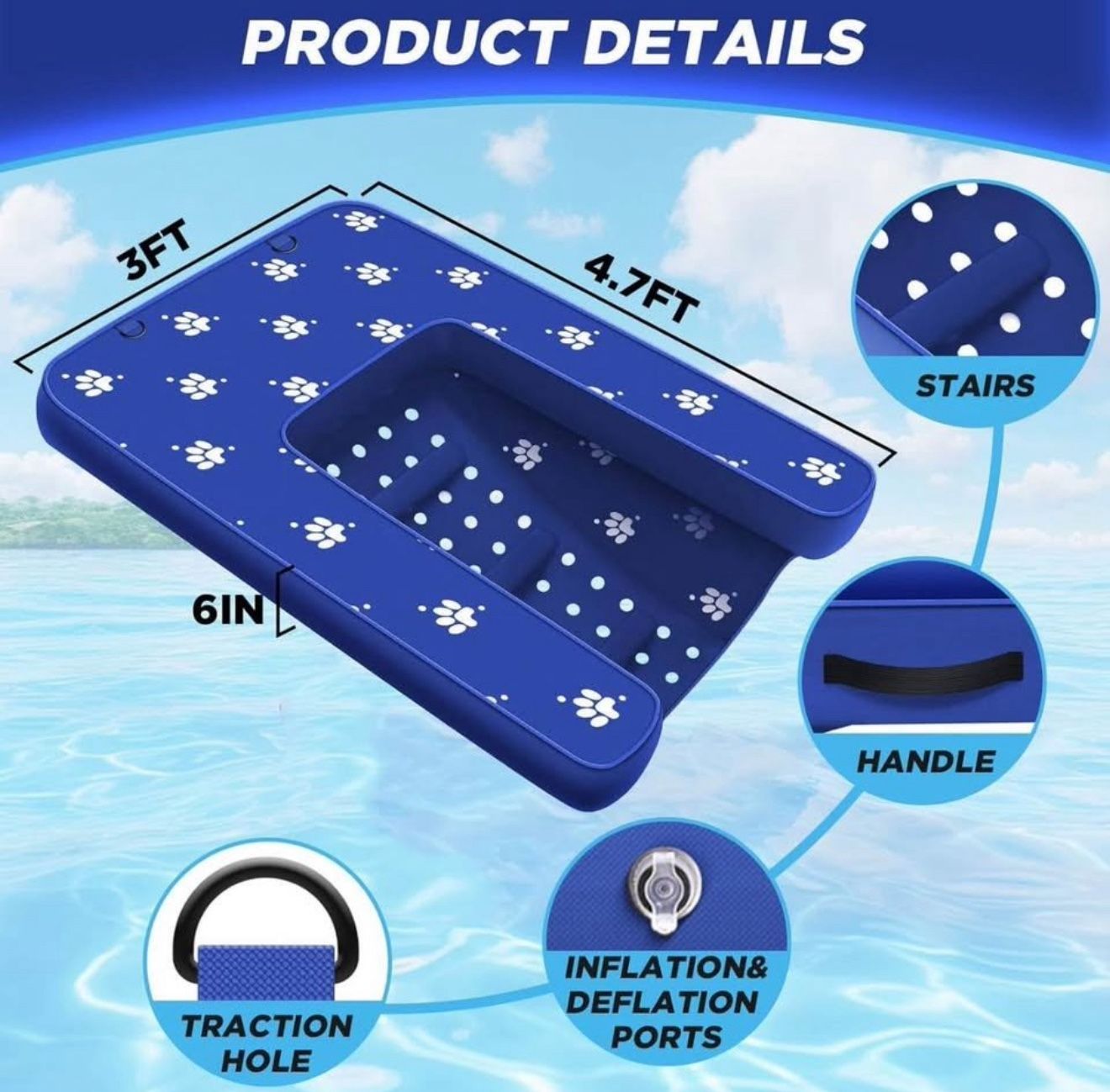 Brand NEW! Inflatable Dock Platform with Electric Pump / dog boat