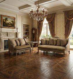 Ornate sofa and loveseat