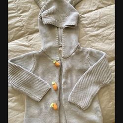 Rabbit w/Carots Baby Girl’s Cardigan Size 2