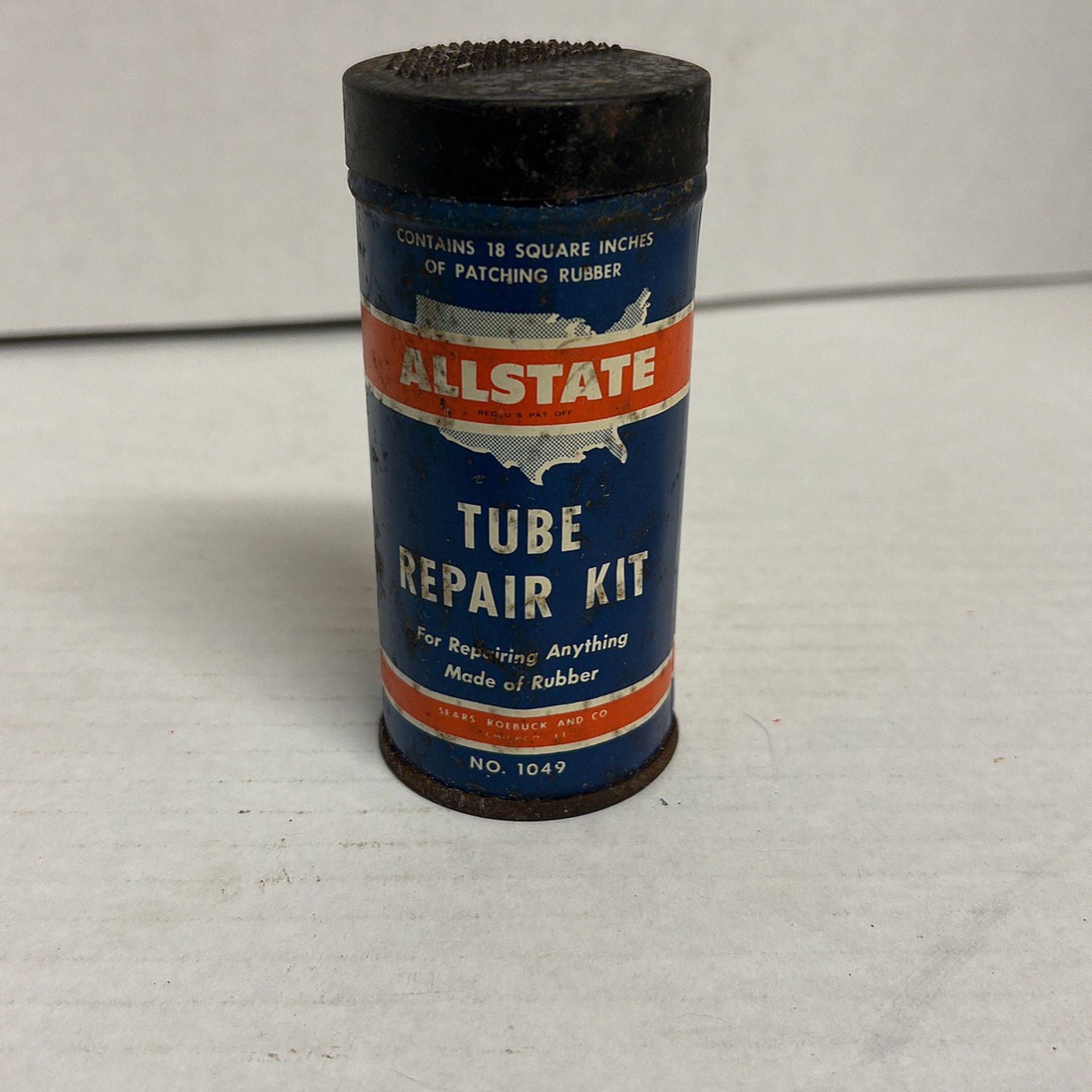 Allstate Tube Repair Kit Tire Patch Tin Can 