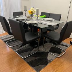 Dining Set - 1 Glass Table And 6 Chairs
