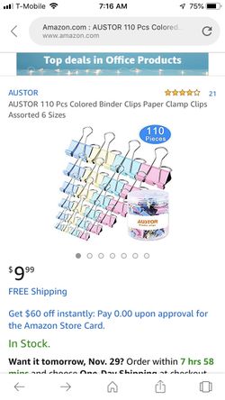 Binder clips box