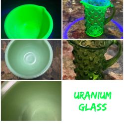 3 Vintage Neon Uranium Dishes 
