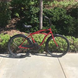26” Huffy Cranbrook Men’s Red and Black Beach Cruiser 