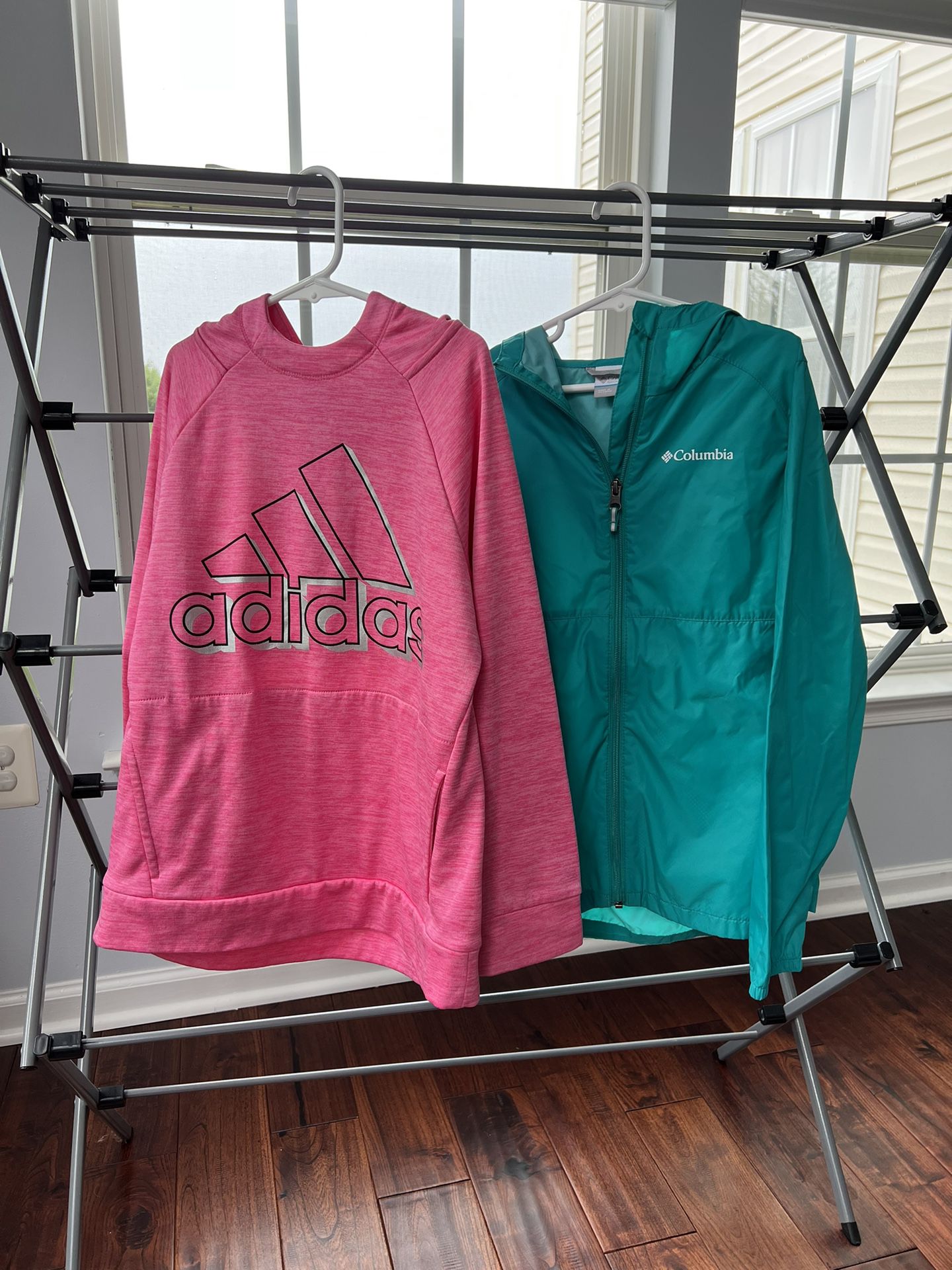 Girls Adidas Sweatshirt and Columbia Jacket, Size 10/12