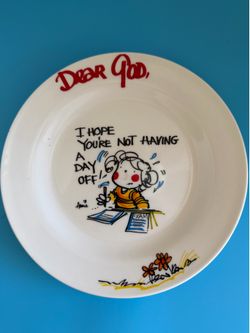 Vintage Royal Norfolk "Dear God" Ceramic Plate - Annie Exam Novelty
