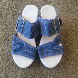 Denim Wedge Sandals size 8/9