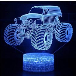 3D Illusion Monster Truck Night Light Vehicles Desk Lamp Kids Bedroom Decoration Lamp Creative Gifts