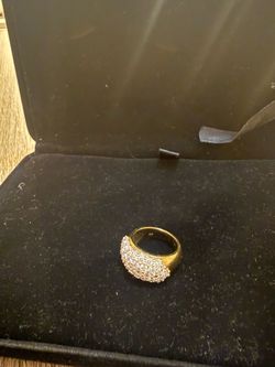 Gold Ring with Diamonds. Plated