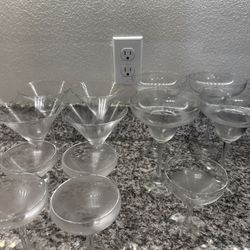 Set of Clear Glass Goblets in Various Sizes