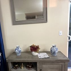 Mirror And Decorate Shelf And  Storage  Drawer