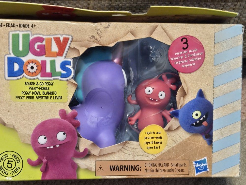 Ugly Dolls Squish & Peggy Figures With Surprise Figure Inside