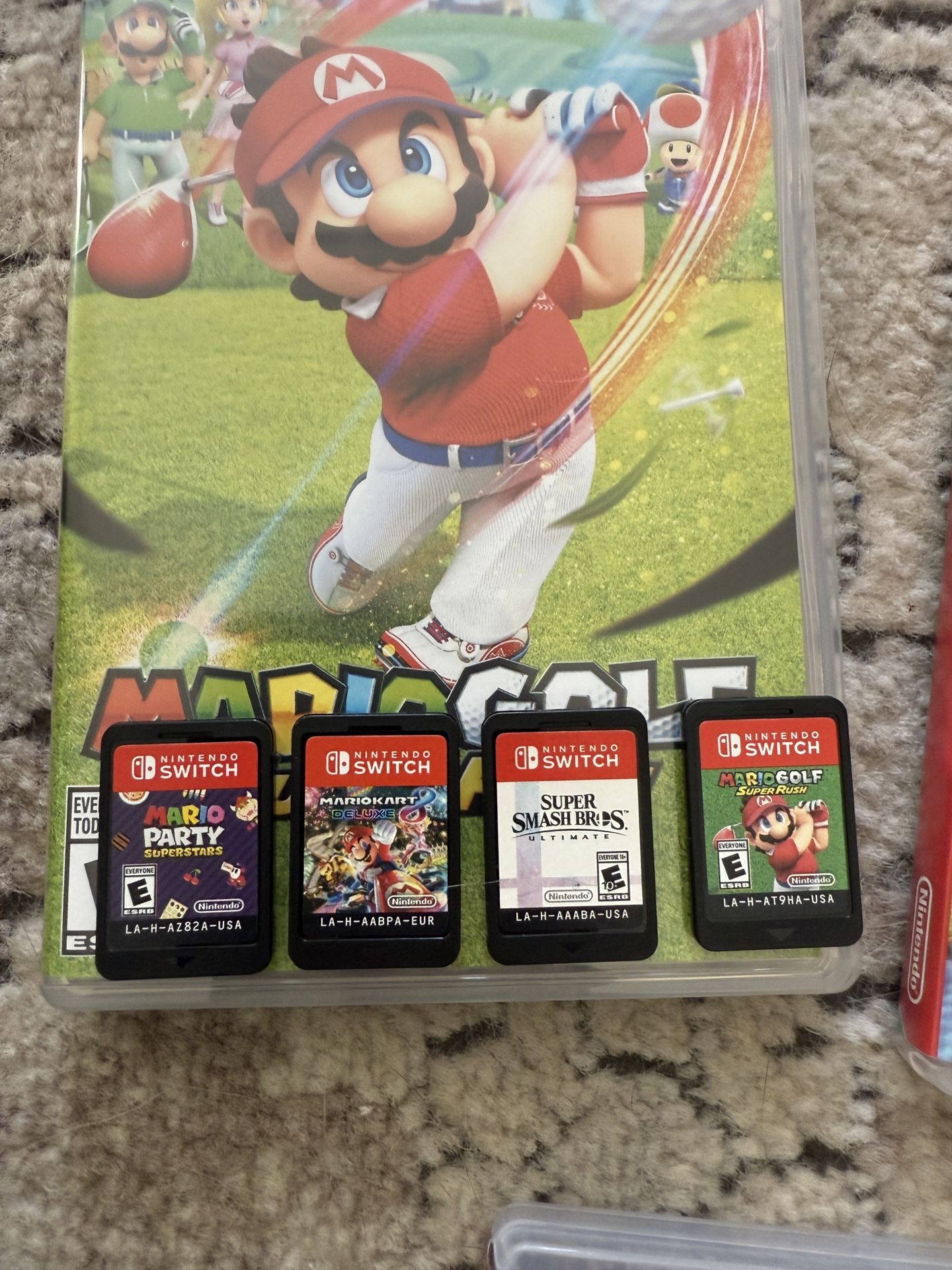 Nintendo Switch Games - Mario Kart 8, Mario Speed Golf, Mario Party Super Stars, Super Smash Bros Ultimate