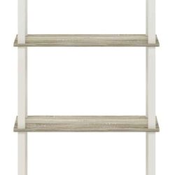 Furinno Turn-N-Tube 4-Tier Multipurpose Shelf Display Rack, Square Tube, Sonoma Oak/White