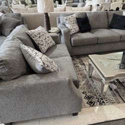 Alexandria 2 Piece Sofa-Loveseat /Gray✅️ Living Room Set