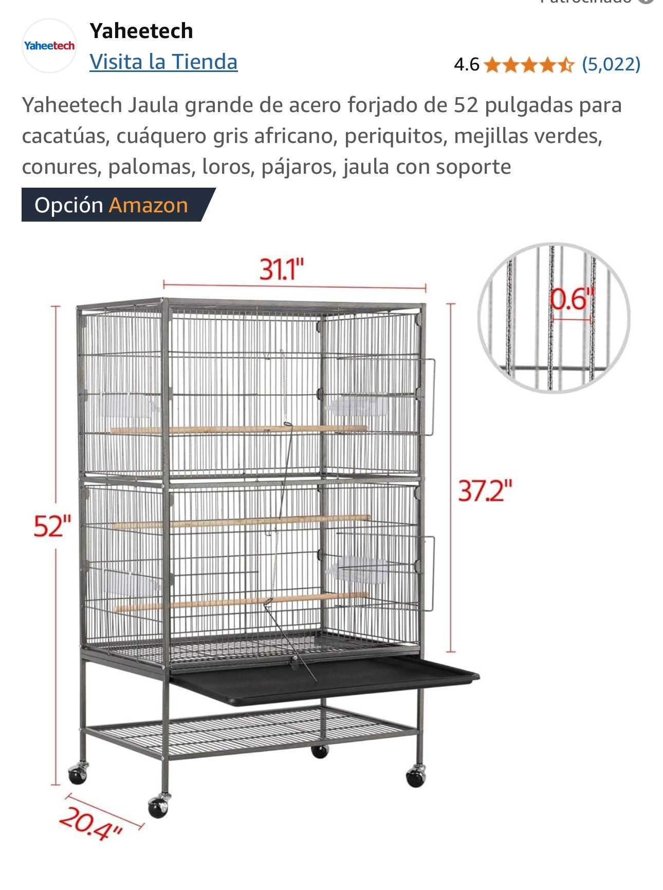 Jaula Para Loros O Pájaros Grande