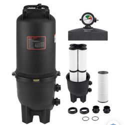Pool Cartridge Filter, 725 sq.ft², Swimming Pool Filter System 9510 - 21207 GPH, Large Spa Filtration Cleaning System with 2 in Outlet Fitting for In-