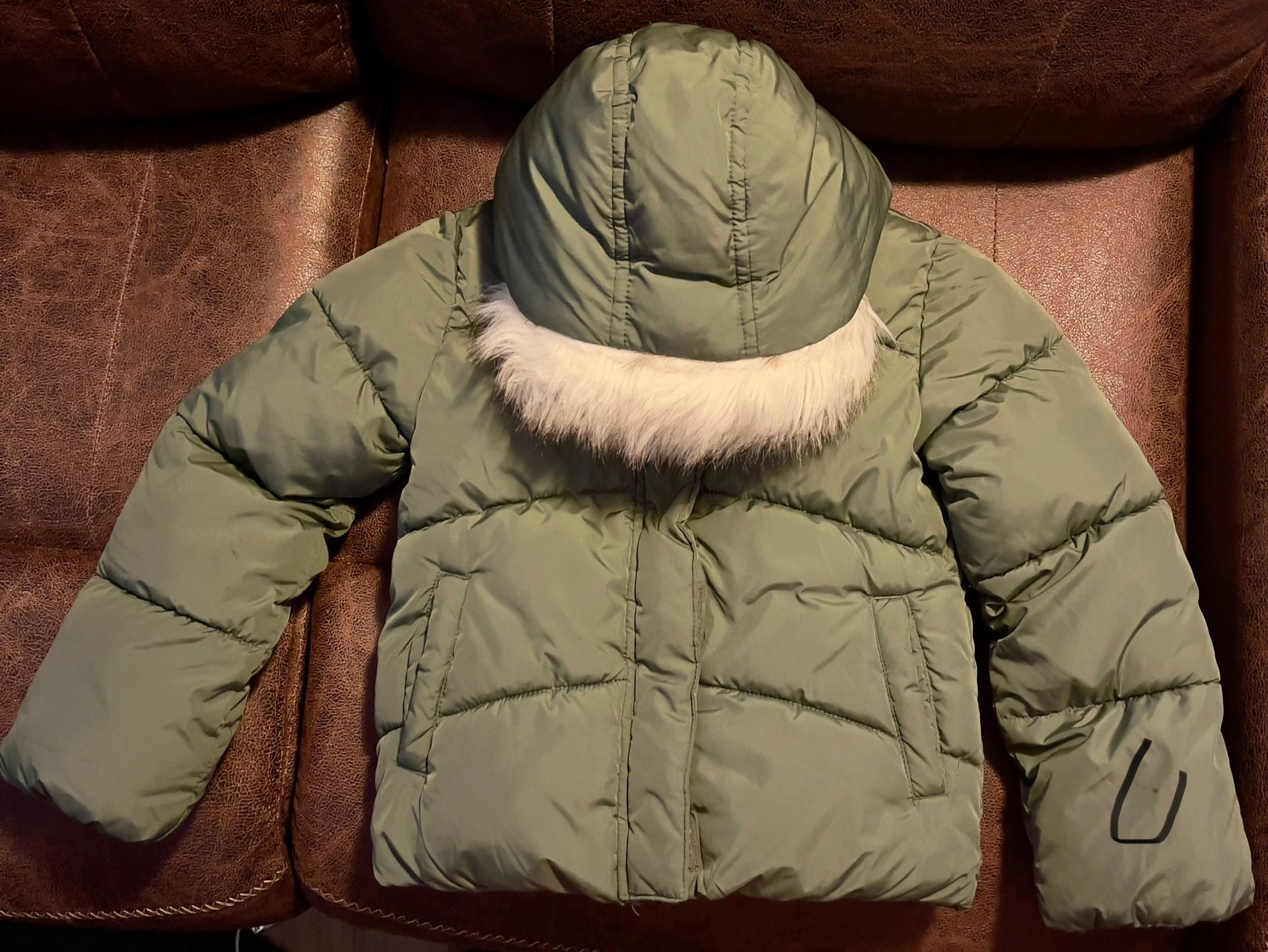 The Children's Place Fleece lined puffer jacket with fur around the hood