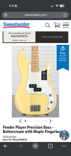 Fender Player Precision Bass - Buttercream w/ Maple Fingerboard
