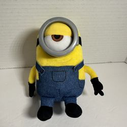 Minions Plush Stuart Plastic One Eye Despicable Me Doll overalls Embroidered EC