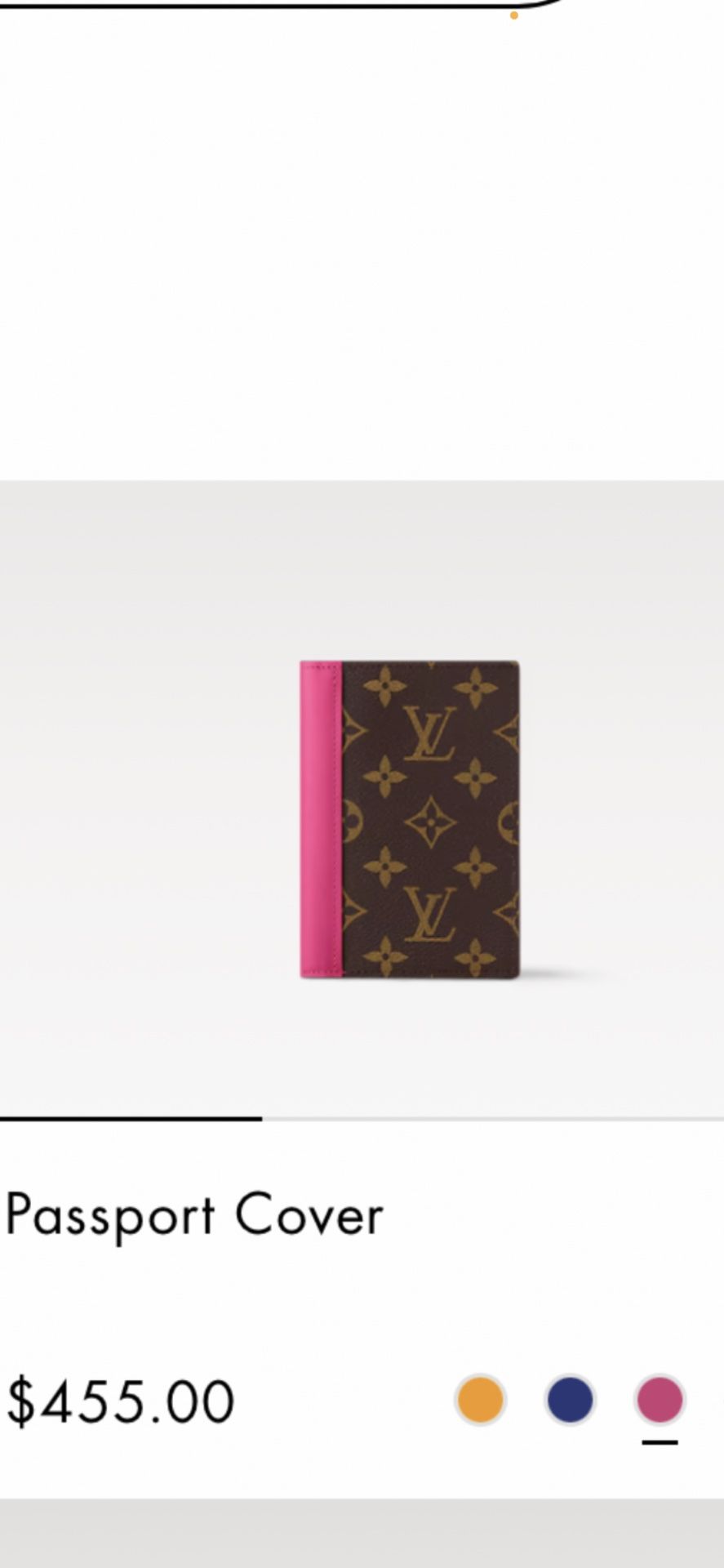 Louis Vuitton Passport Cover - Pink
