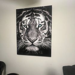 Black And White Lion Wall Art Canvas Painting