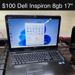 Dell Inspiron Laptops 17” 8gb i3 600gb Windows 11 Includes Charger, Good Battery 