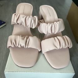 Women Pink Block Heel Sandals