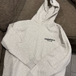 Large Essentials fear of god hoodie light oatmeal