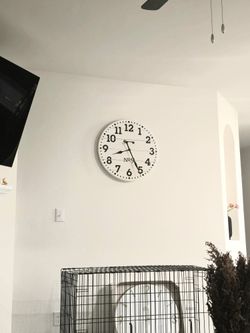 26" Farmhouse Wood Wall Clock White -
Threshold™: Rustic Indoor Timepiece, Round Shape