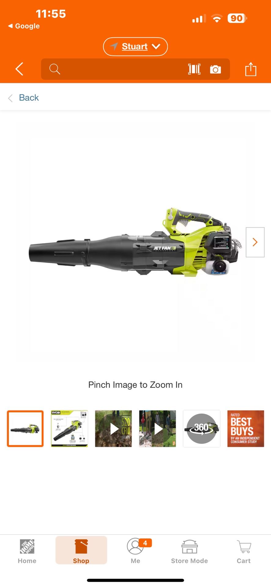 160 MPH 520 CFM 25cc Gas Jet Fan Leaf Blower