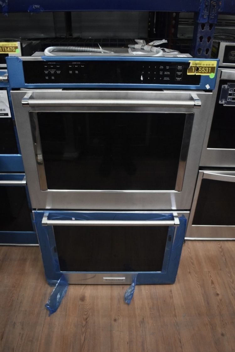 New In Box Kitchen Aid 30” Double Oven Stainless Steel Electric