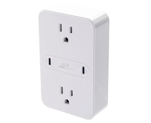 Workstream by Monoprice 2-Outlet Wall Tap Power Strip with USB-C PD 50W + 20W Power Delivery