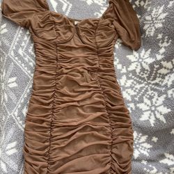 Brown Stretchy Dress