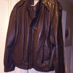 Brown All Soft Nappa Leather Bomber Jacket